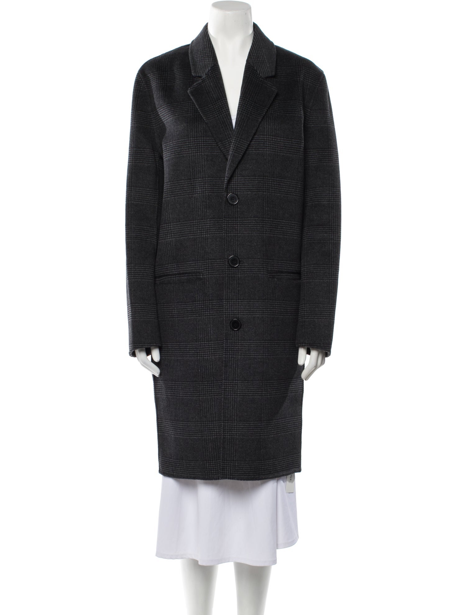 Sandro Wool Plaid Print Coat