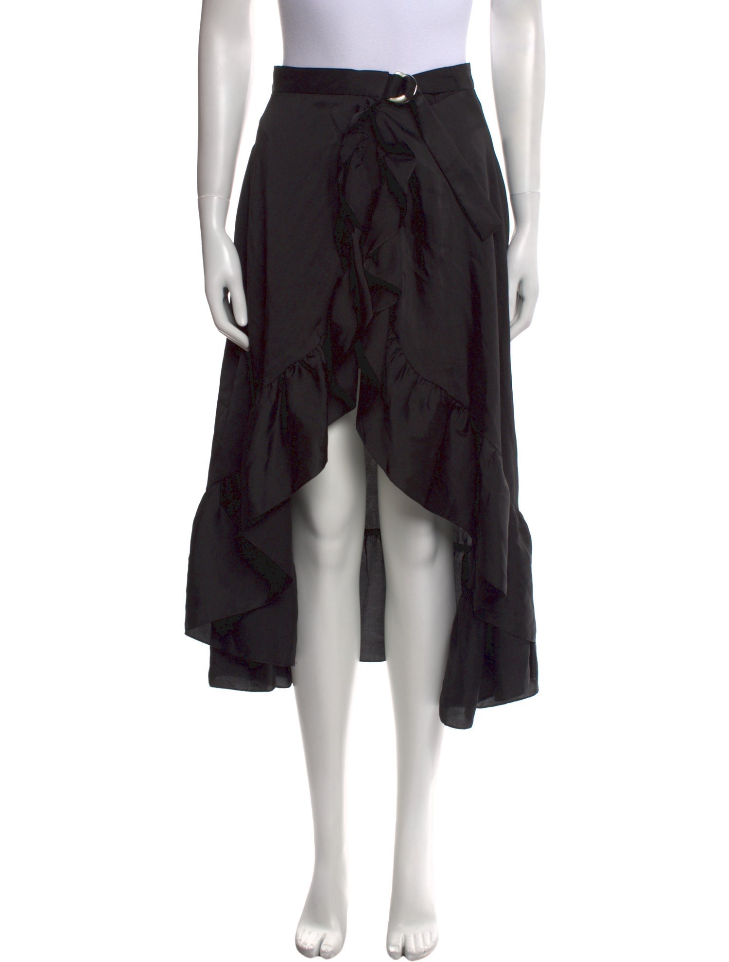 Sandro Ruffle Embellishment Midi Length Skirt