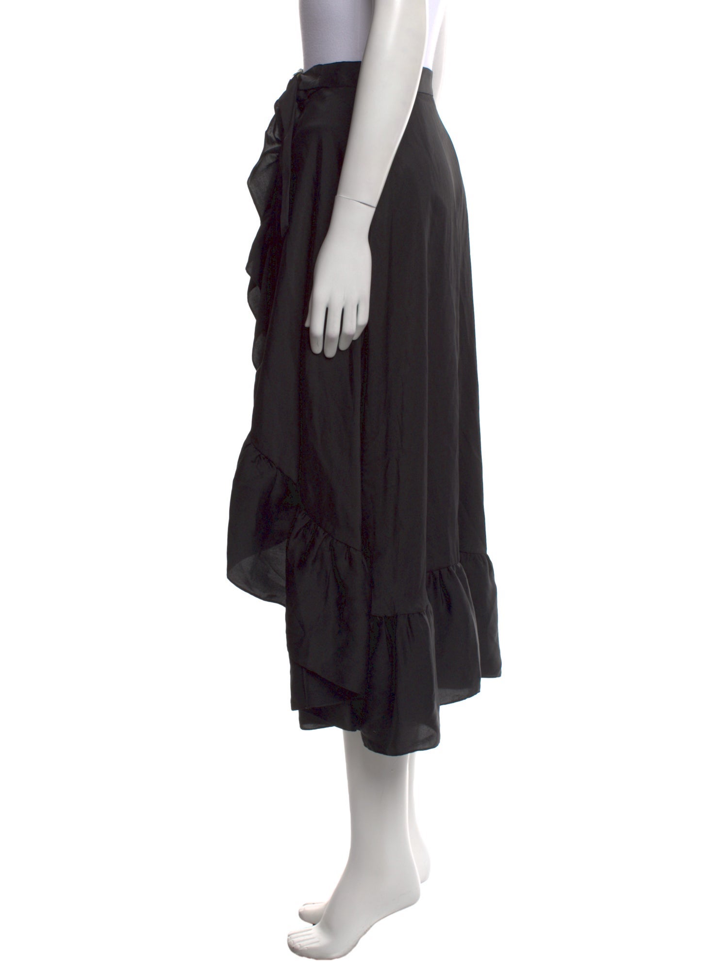 Sandro Ruffle Embellishment Midi Length Skirt