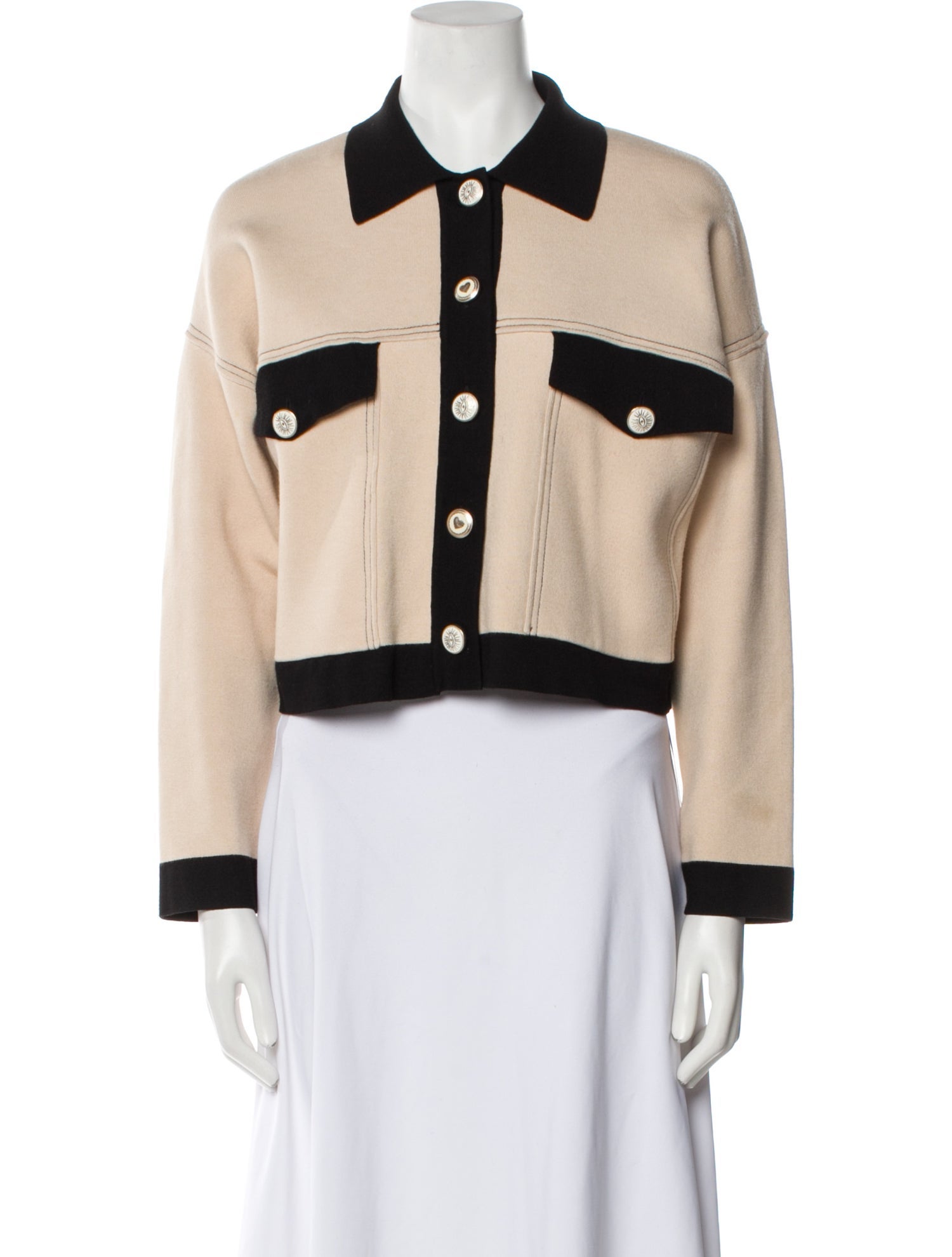 Sandro Colorblock Pattern Denim Jacket