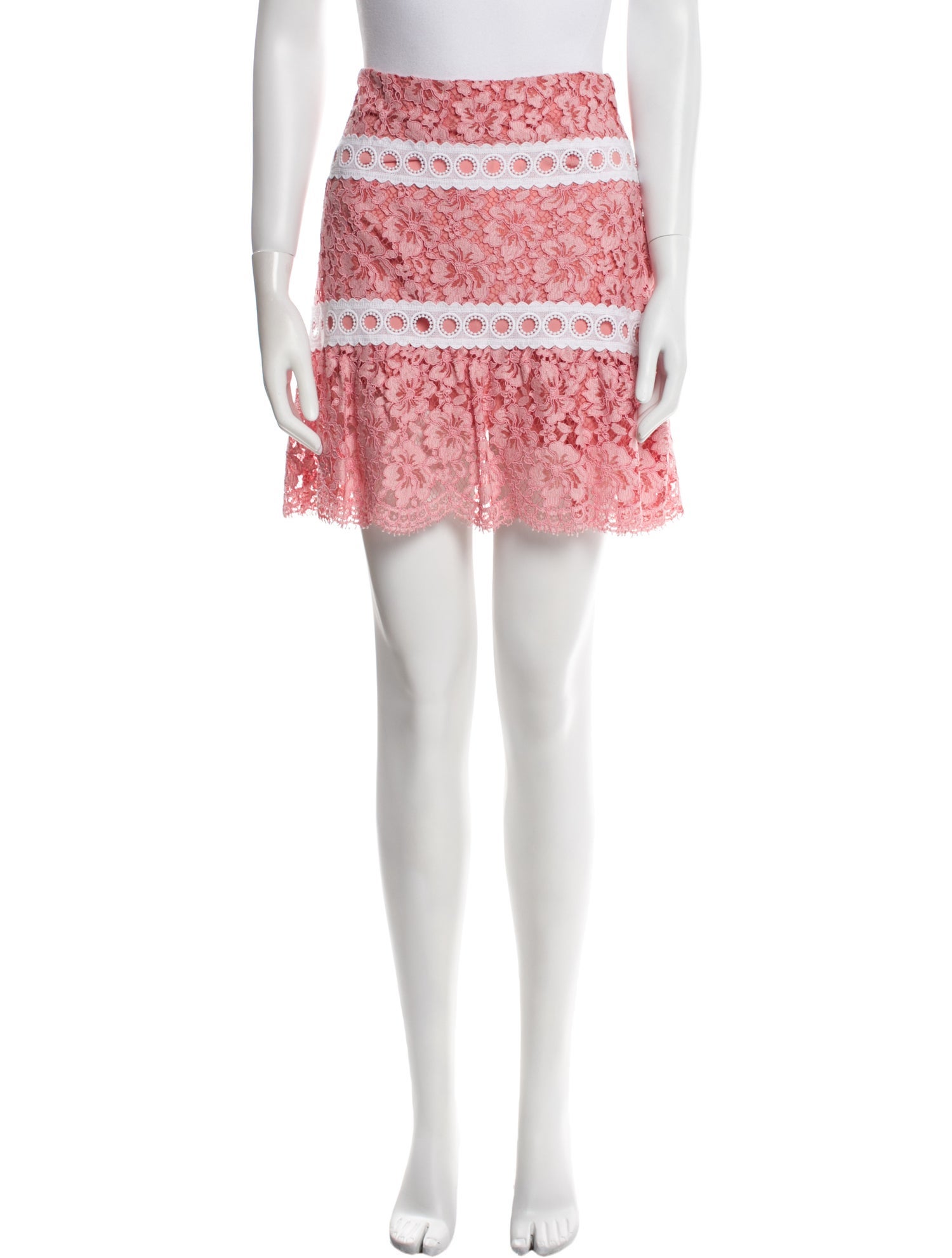 Sandro Lace Pattern Mini Skirt