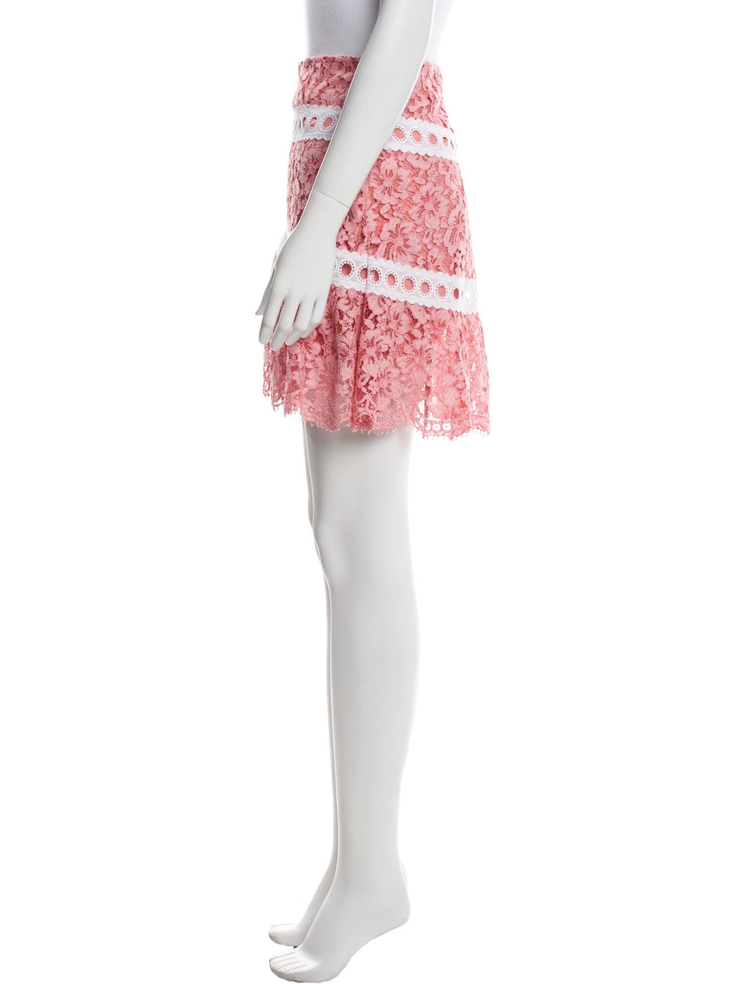 Sandro Lace Pattern Mini Skirt