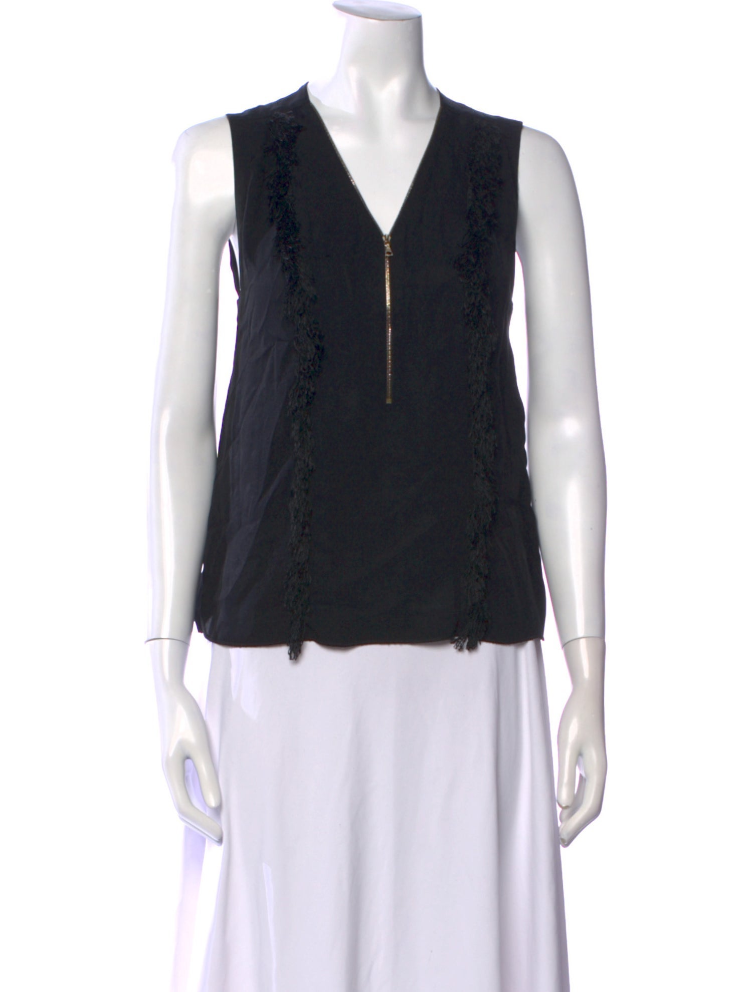 Sandro V-Neck Sleeveless Top