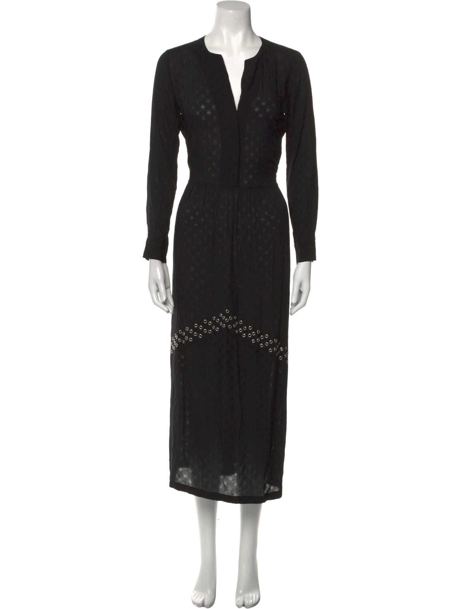 Sandro V-Neck Long Dress