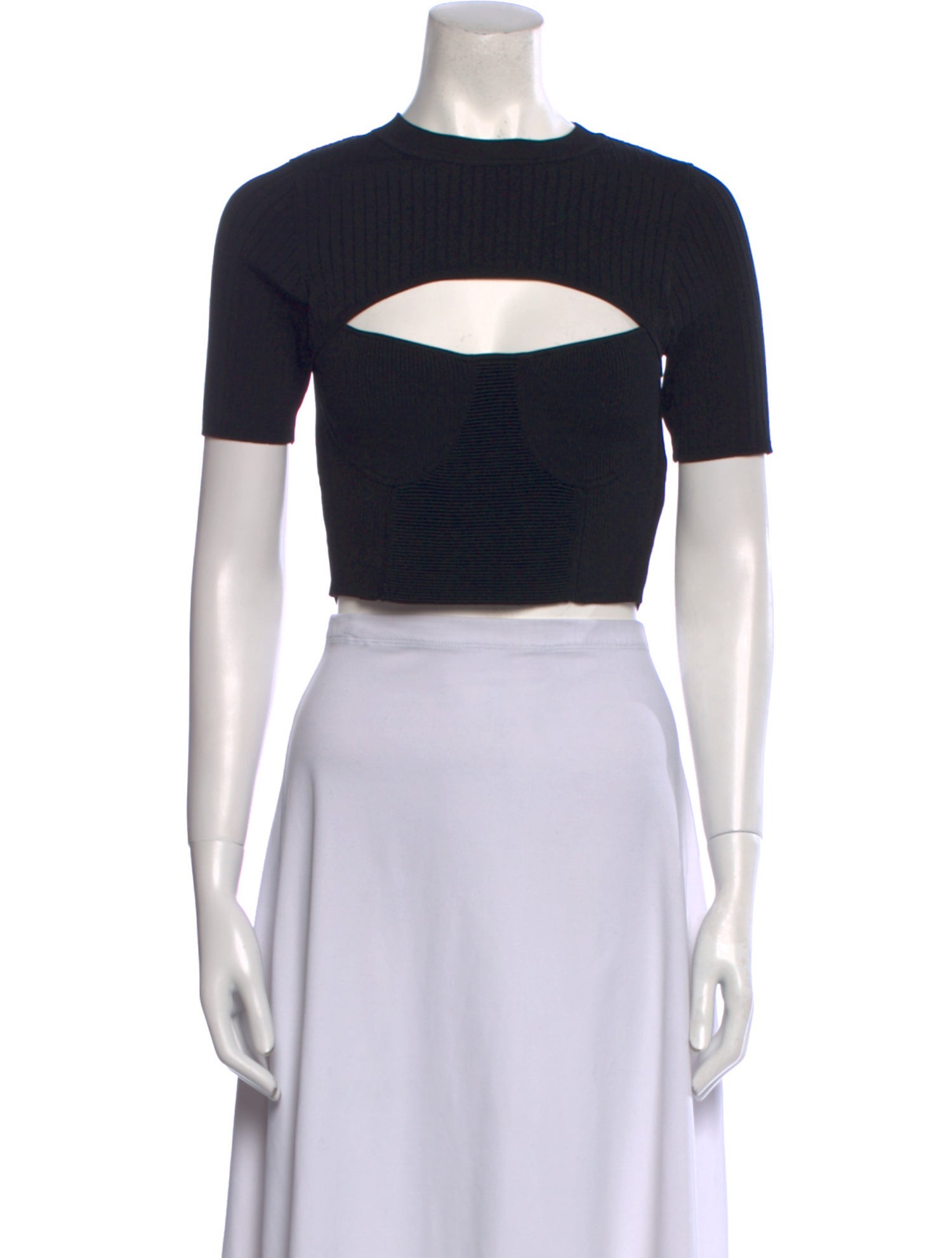 Sandro Crew Neck Short Sleeve Crop Top