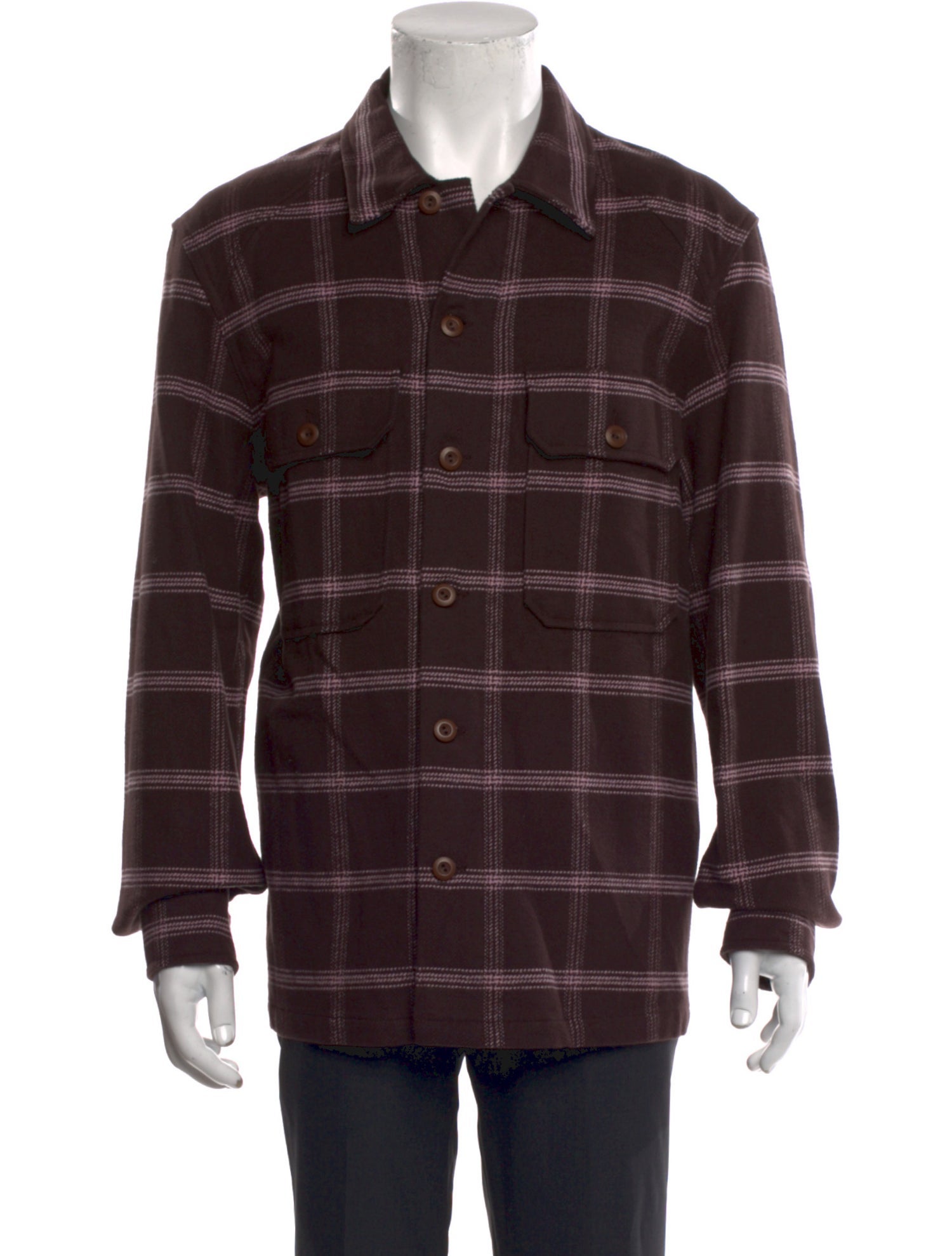 Sandro Plaid Print Long Sleeve Shirt