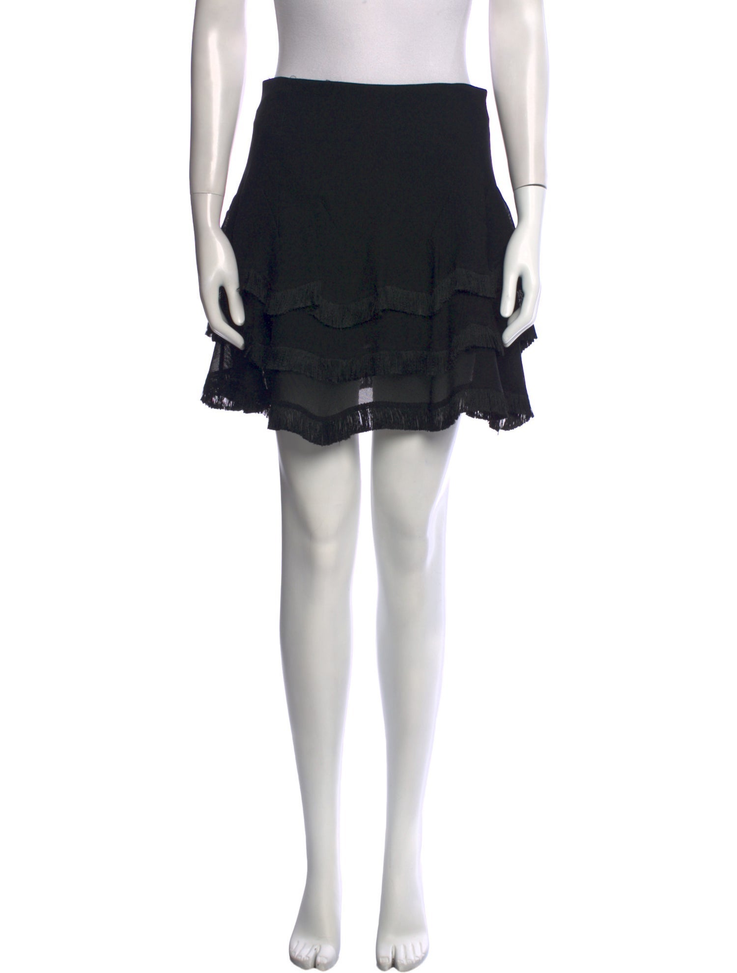 Sandro Fringe Trim Accent Mini Skirt