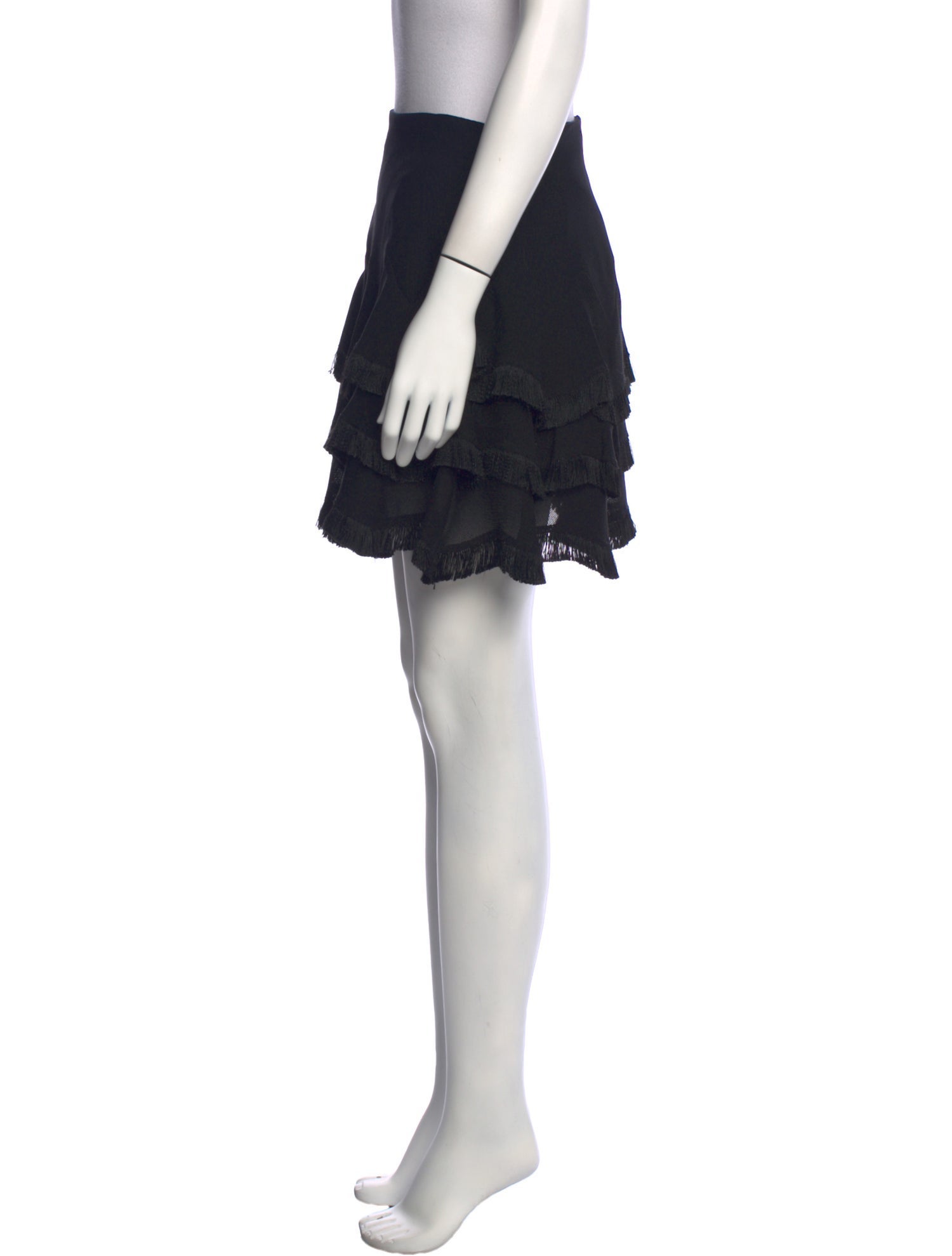 Sandro Fringe Trim Accent Mini Skirt