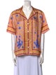 Sandro Silk Printed Button-Up Top