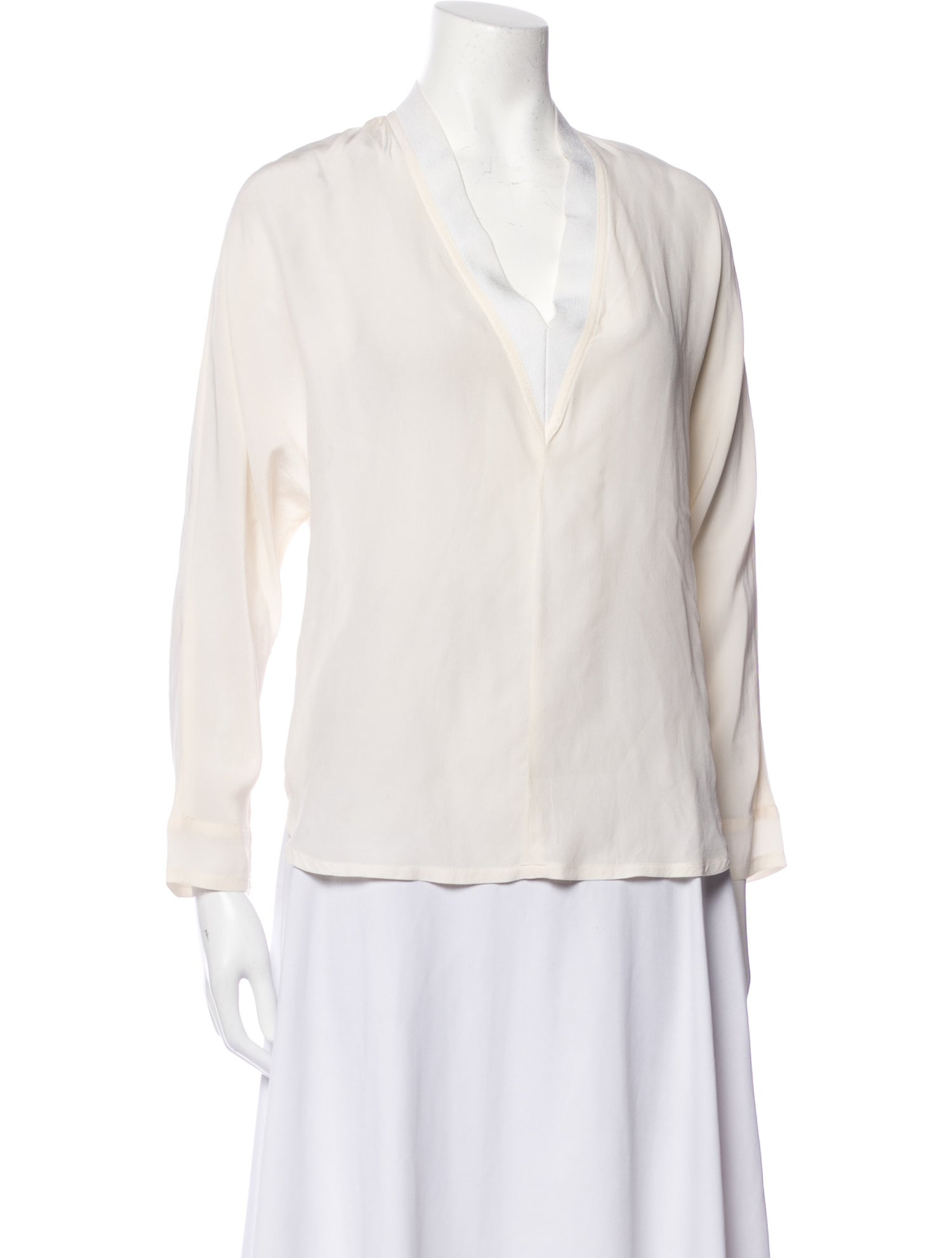 Sandro Silk V-Neck Blouse