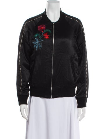 Sandro Jackets Graphic Print Bomber Jacket M