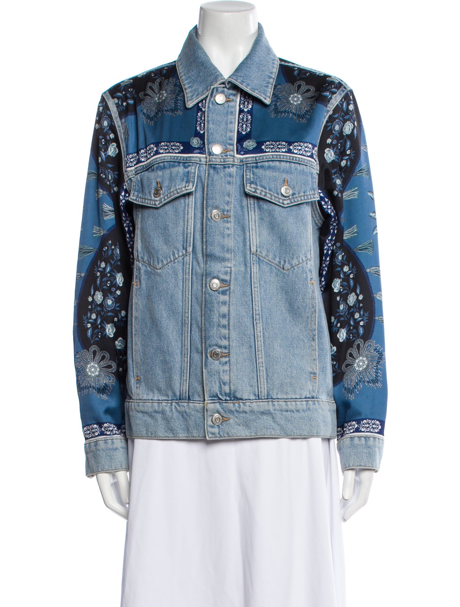 Sandro Printed Denim Jacket