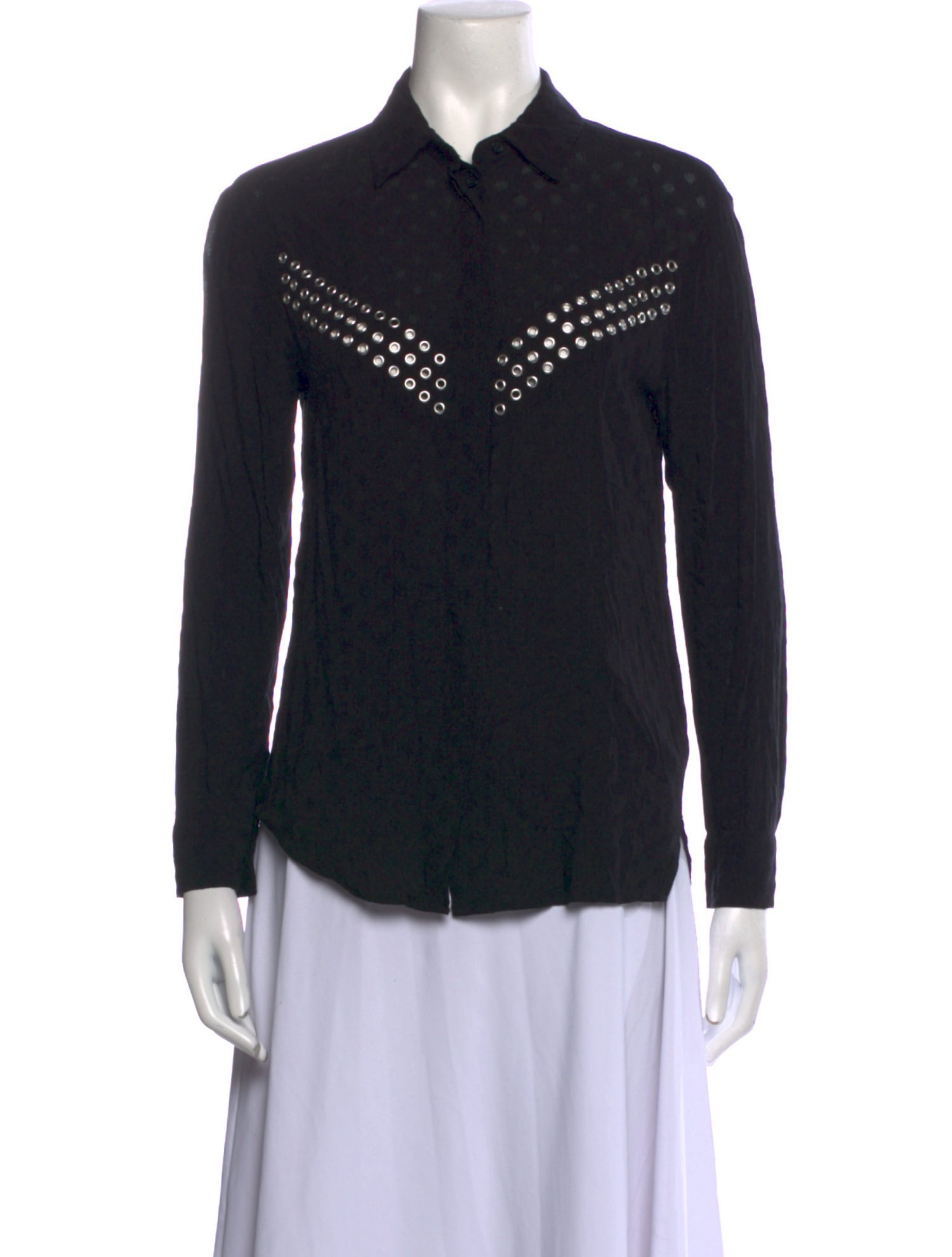 Sandro Long Sleeve Button-Up Top