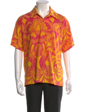 Sandro Polos Floral Print Collar Polo Shirt S