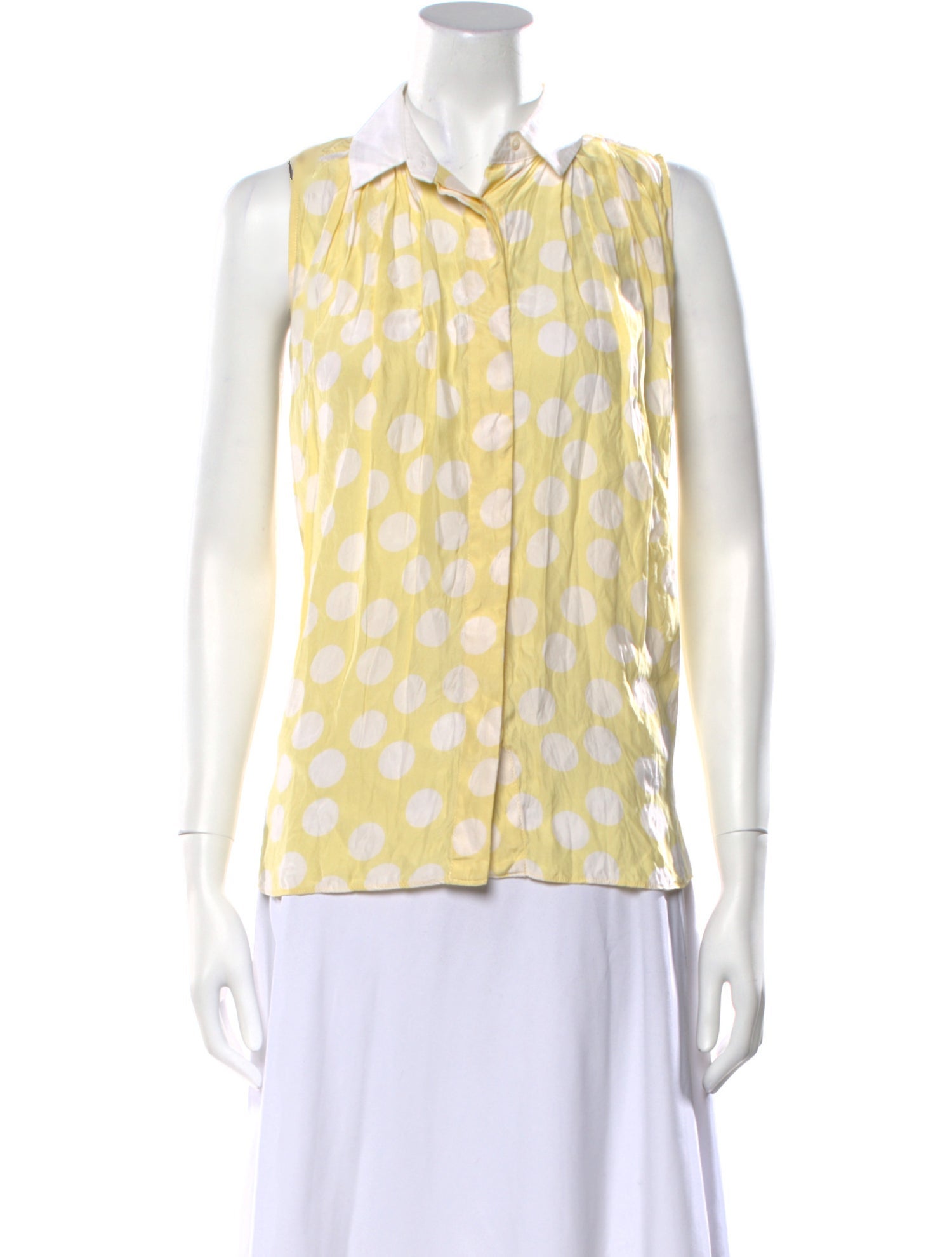 Sandro Silk Polka Dot Print Button-Up Top