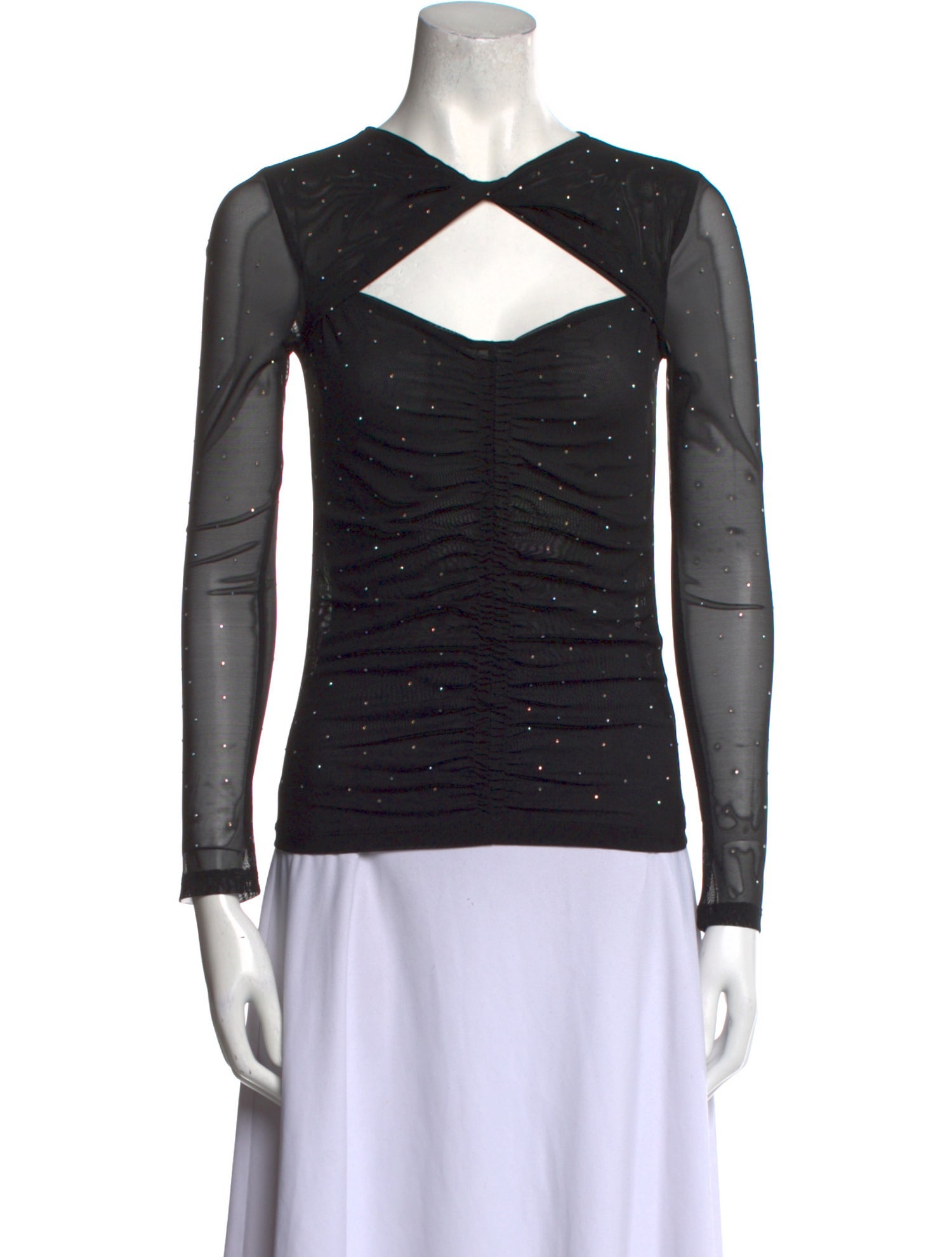 Sandro V-Neck Long Sleeve Top