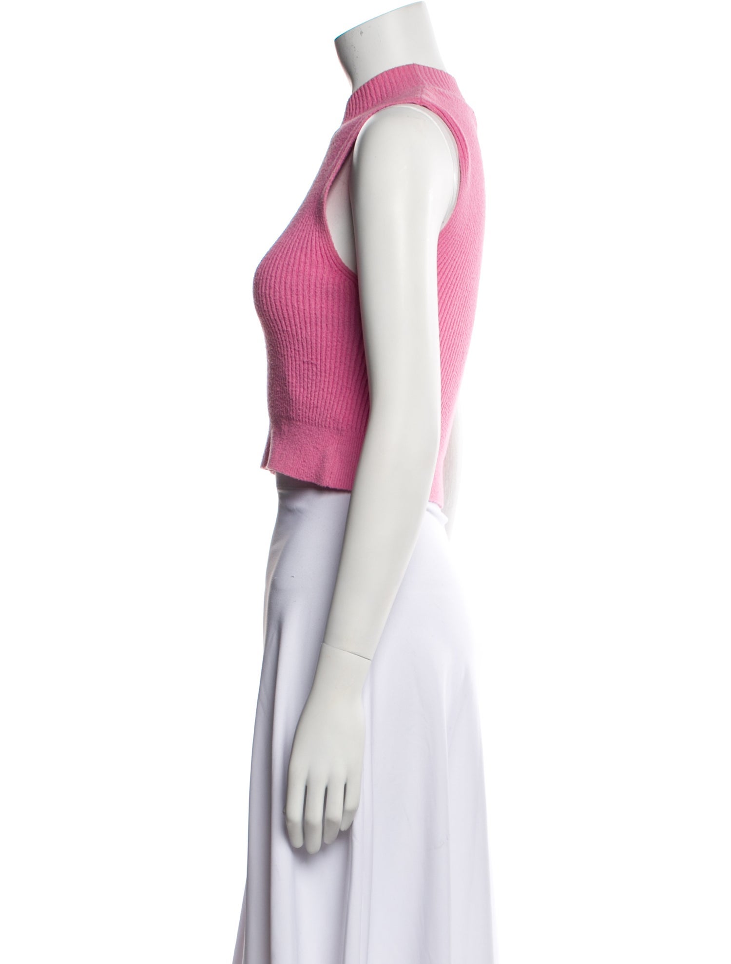 Sandro Mock Neck Sleeveless Crop Top