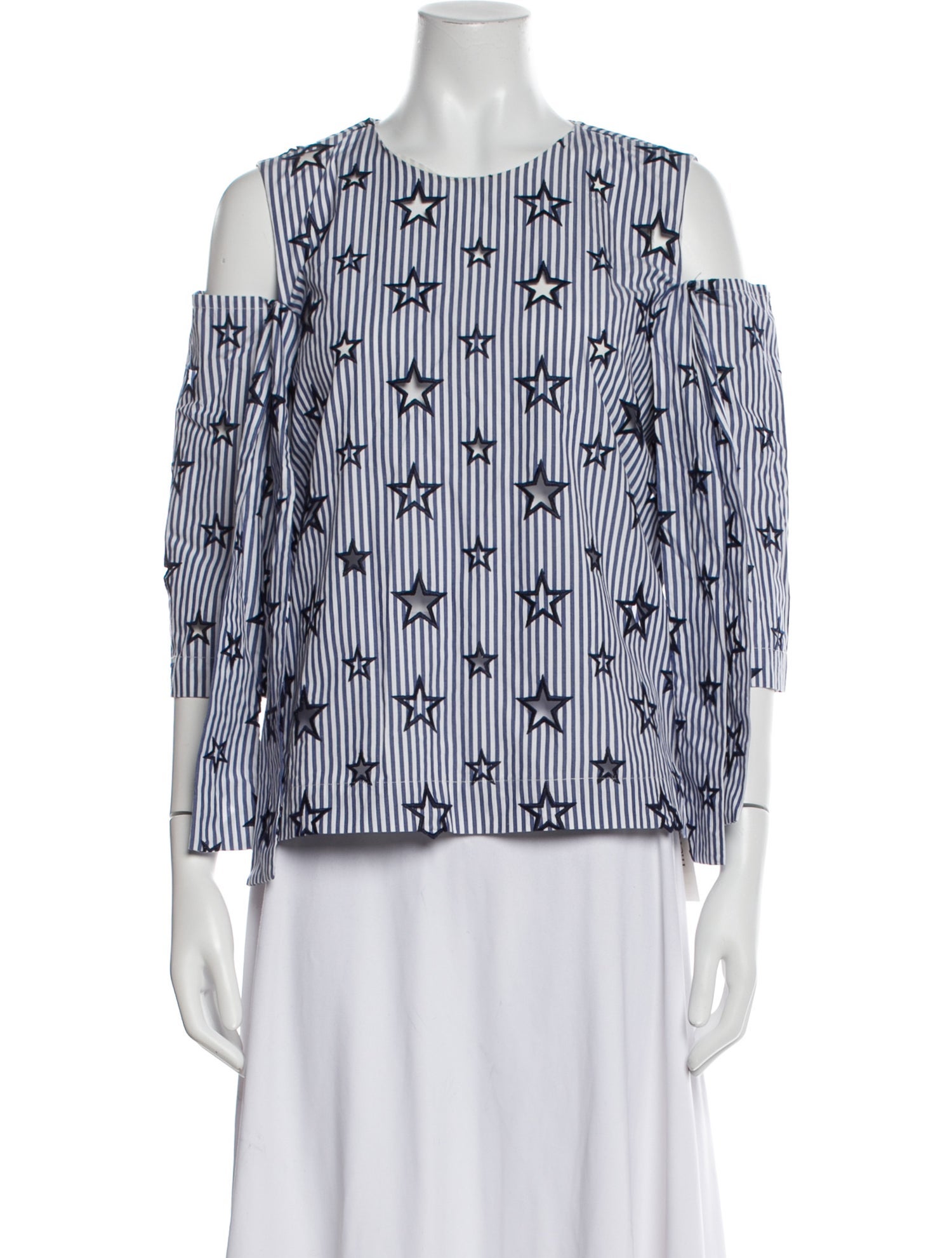Sandro Printed Scoop Neck Blouse