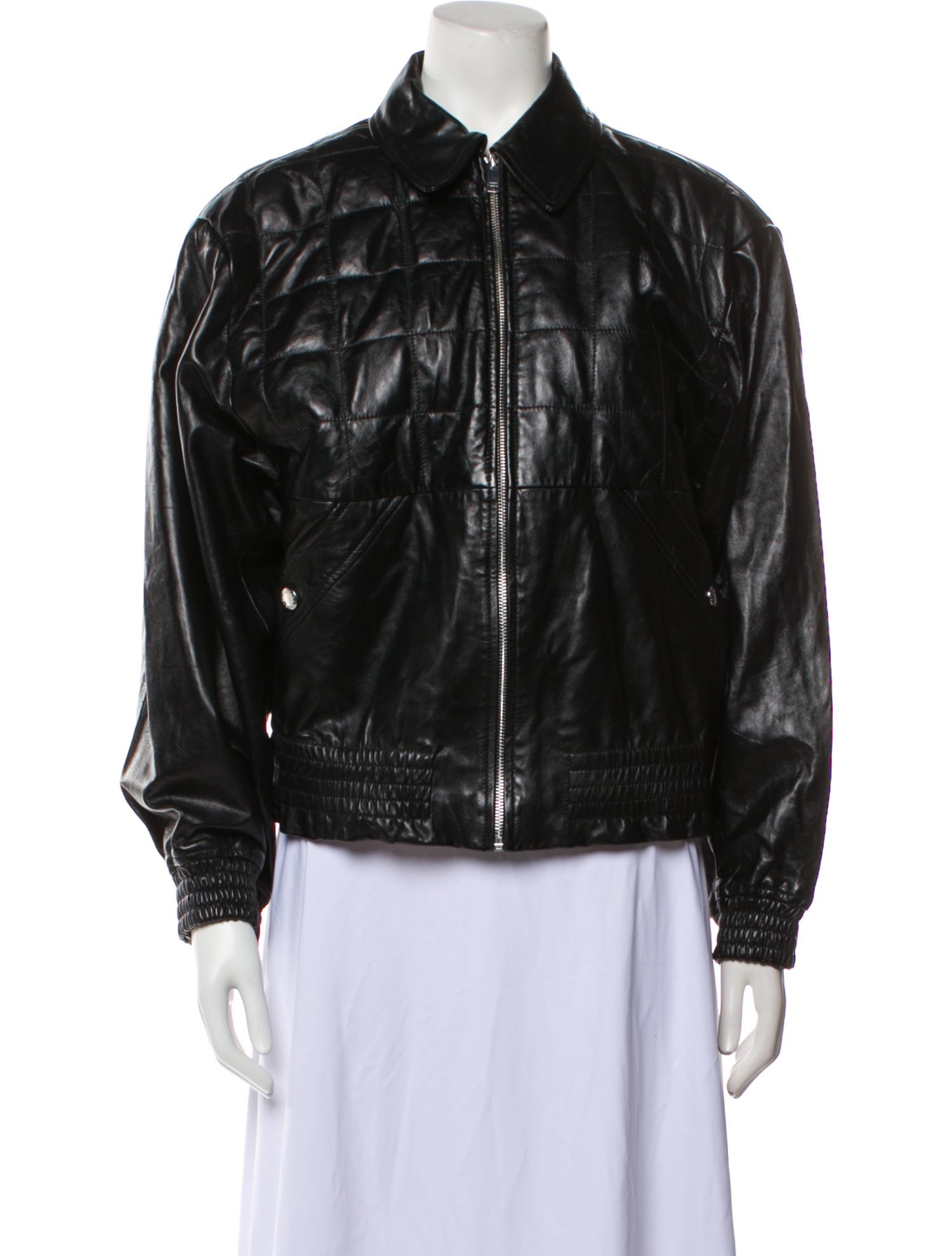 Sandro Lamb Leather Bomber Jacket