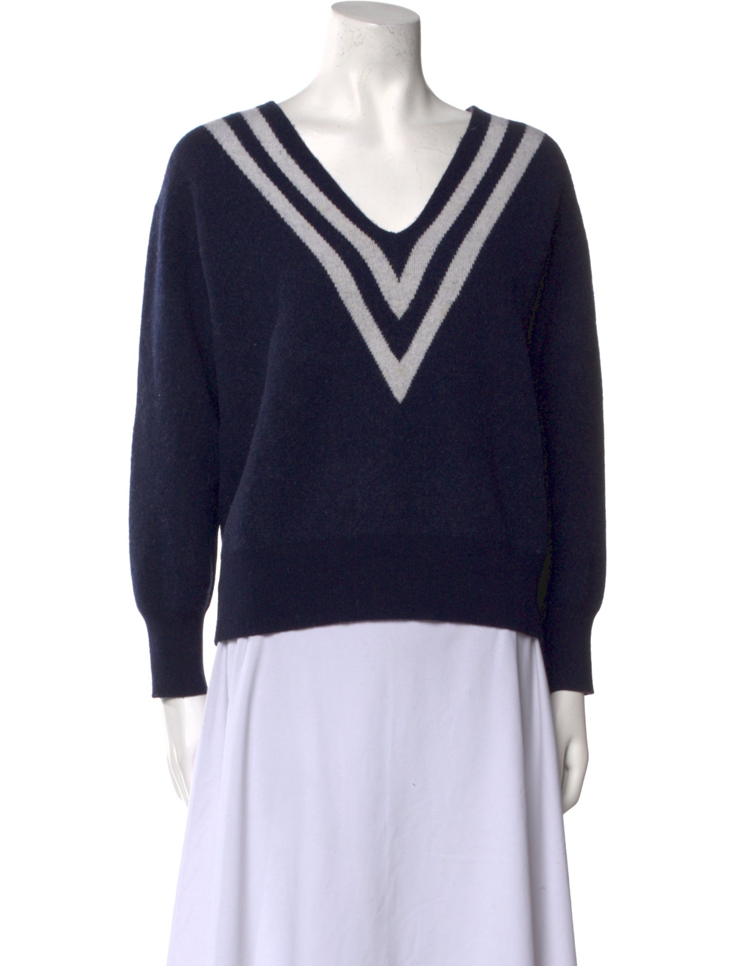 Sandro Striped V-Neck Sweater