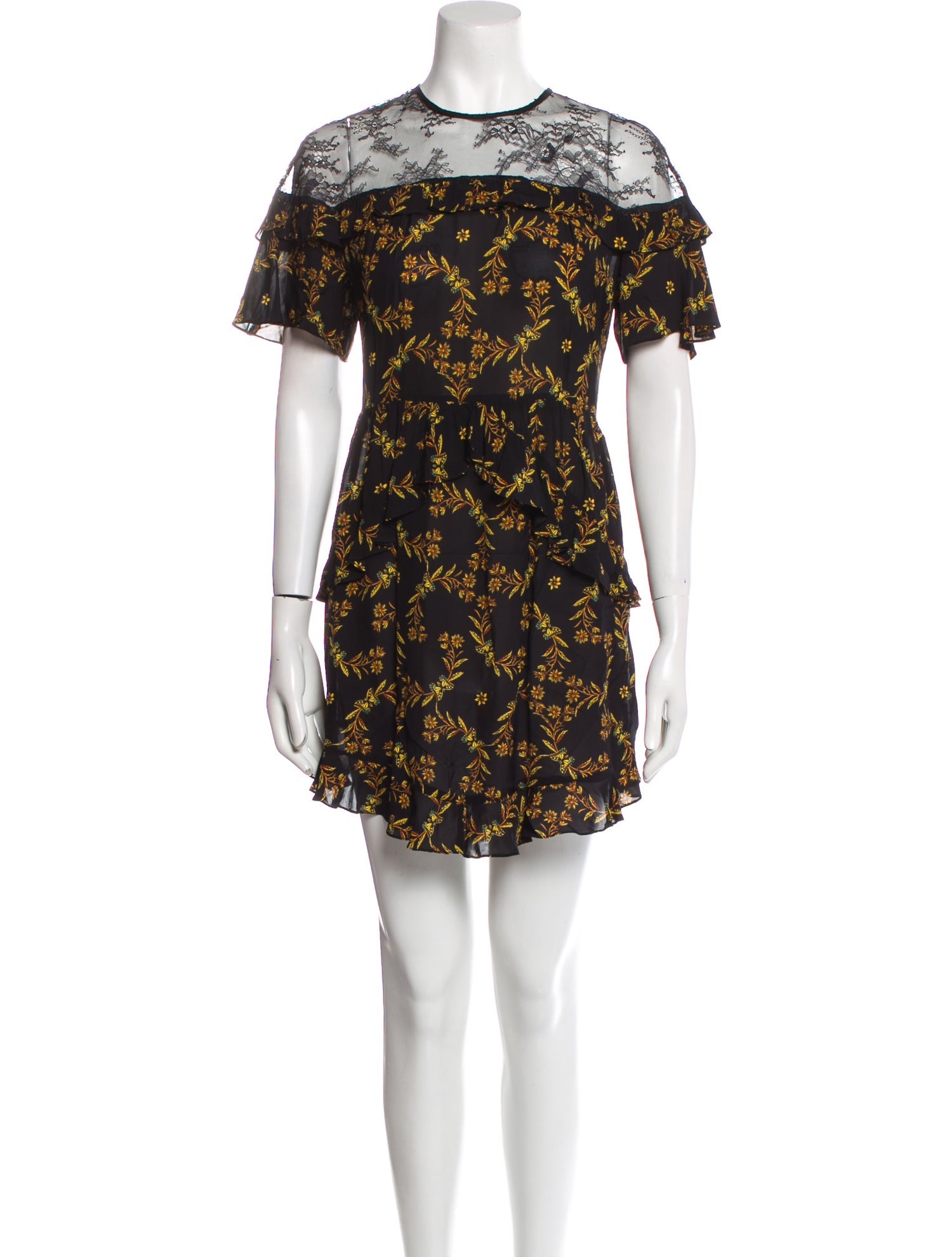 Sandro Floral Print Mini Dress