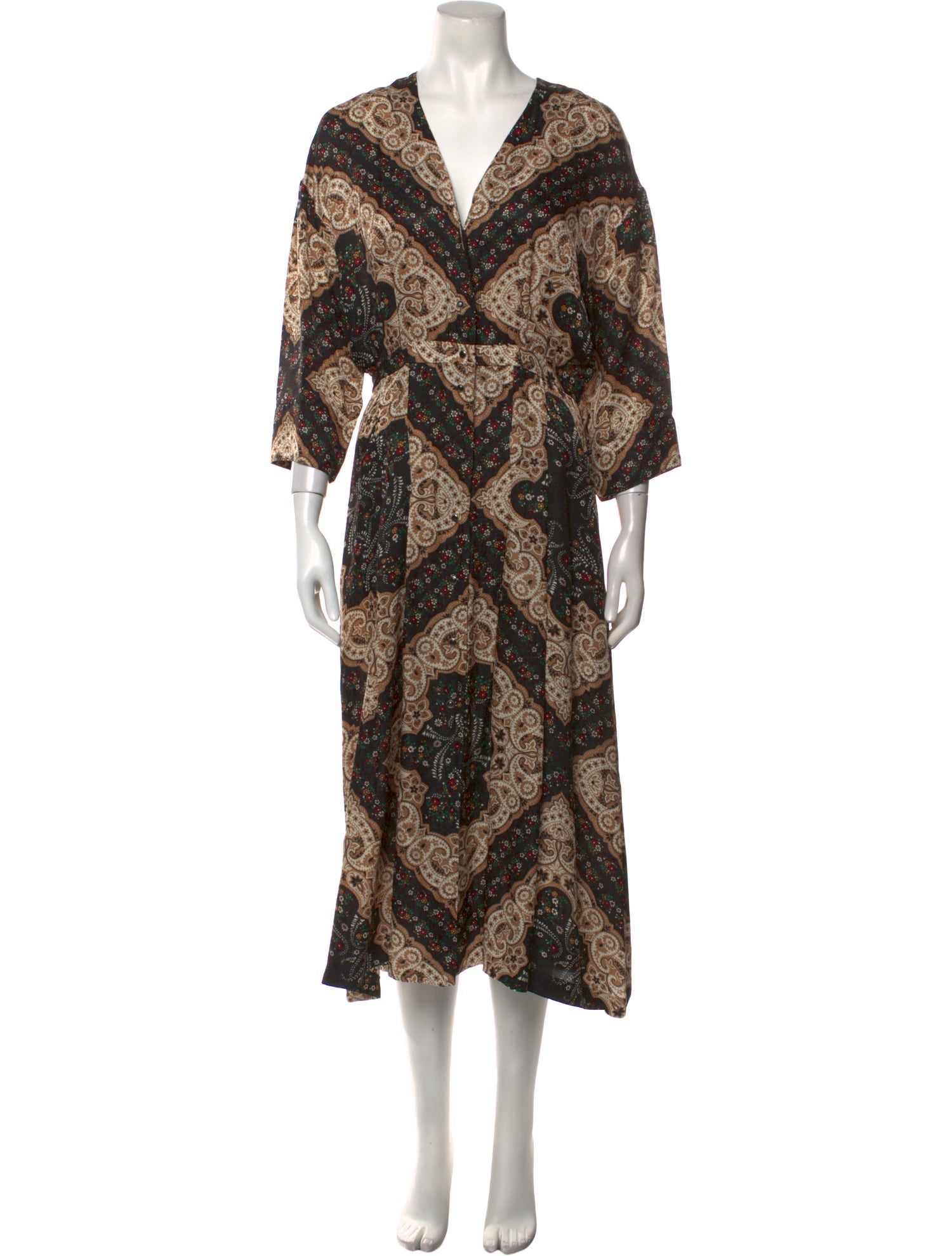Sandro Paisley Print Long Dress