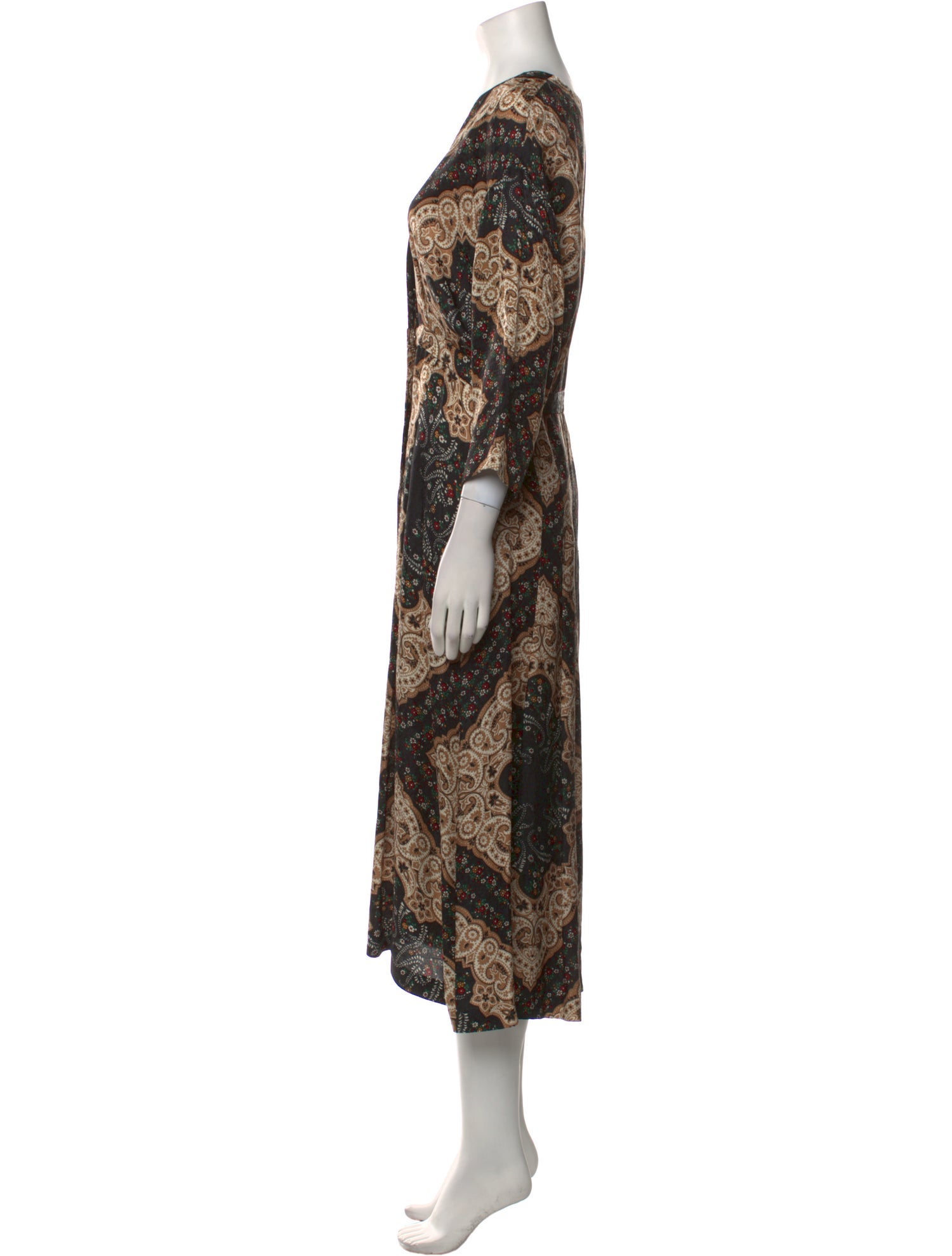Sandro Paisley Print Long Dress