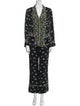 Sandro Floral Print Ruffle Embellishment Pant Set