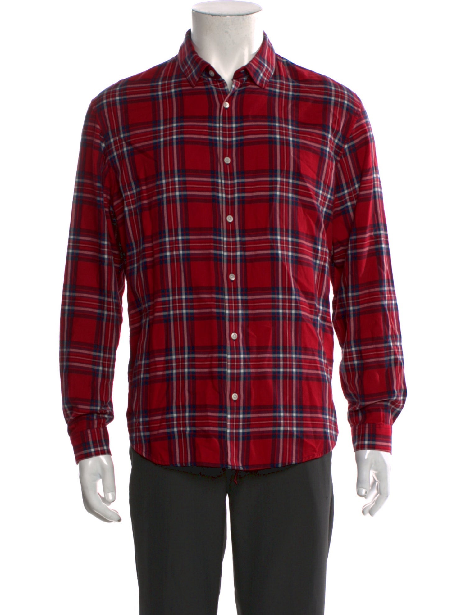 Sandro Plaid Print Long Sleeve Shirt