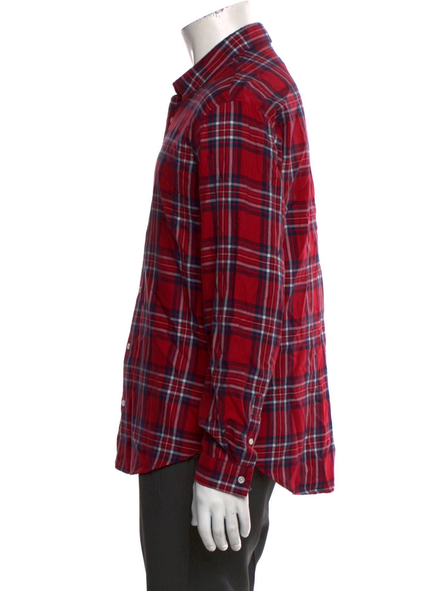 Sandro Plaid Print Long Sleeve Shirt