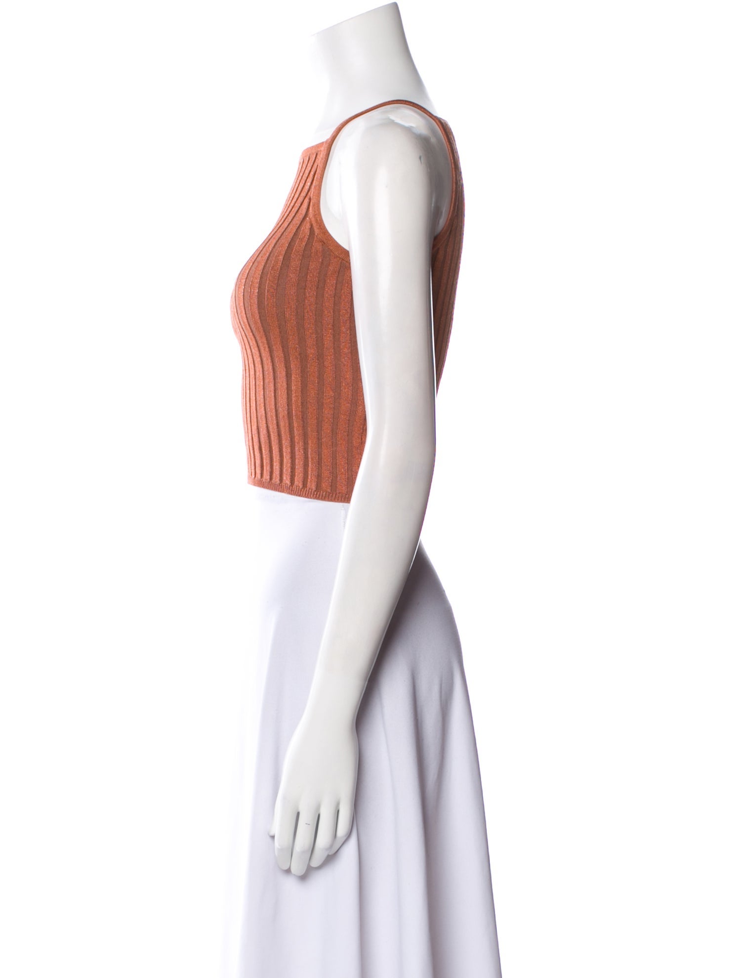 Sandro Square Neckline Sleeveless Crop Top