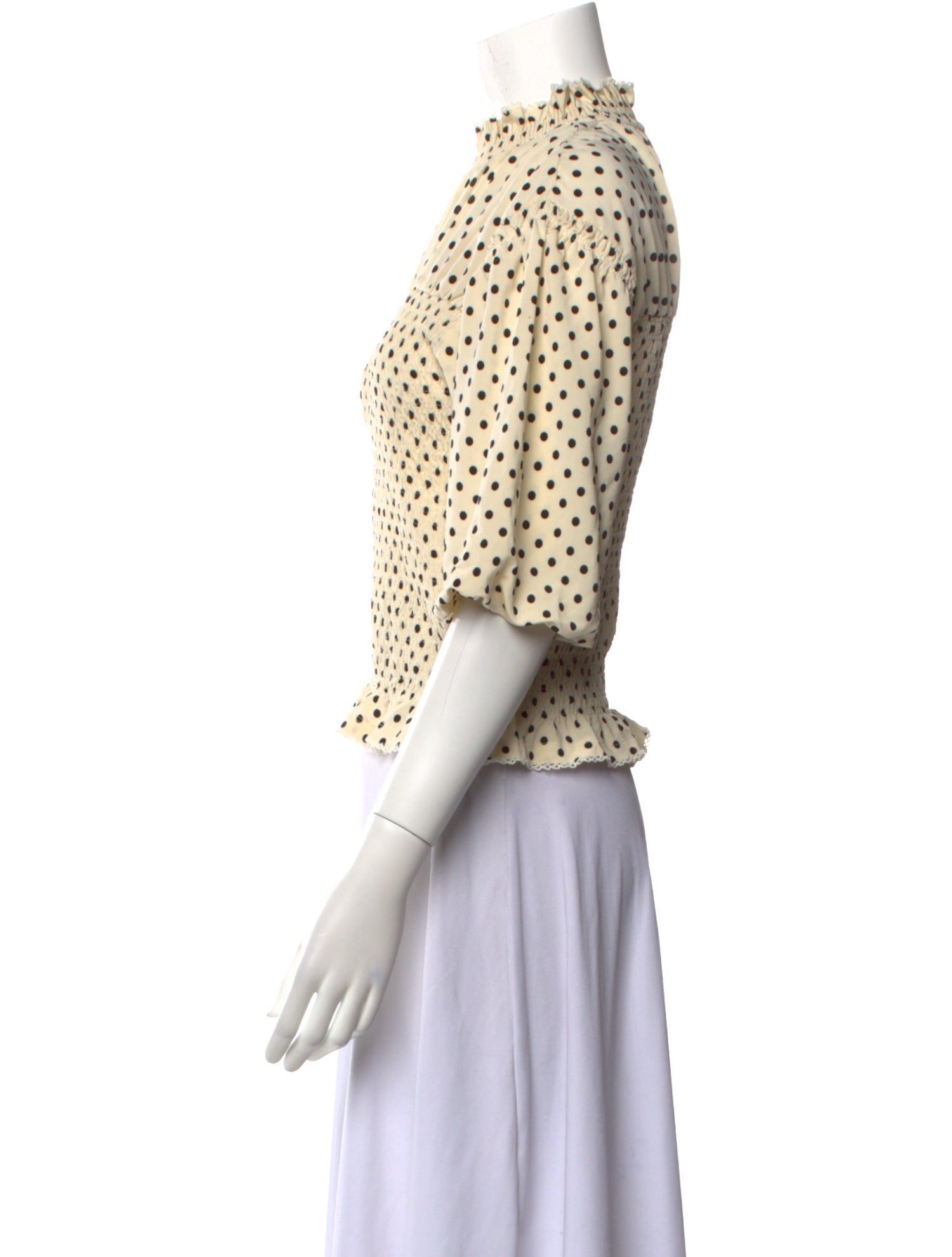 Sandro Polka Dot Print Mock Neck Crop Top w/ Tags