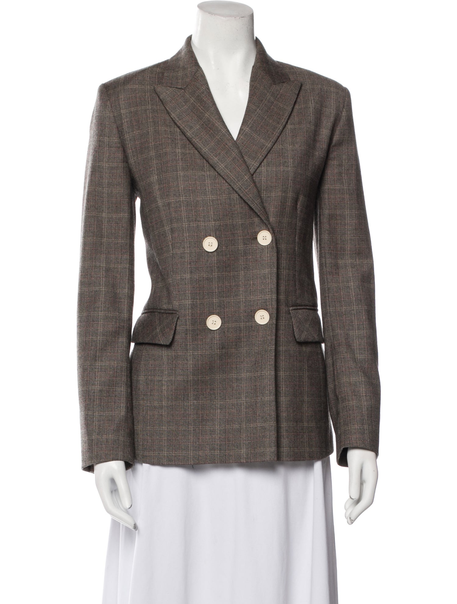 Sandro Wool Plaid Print Blazer