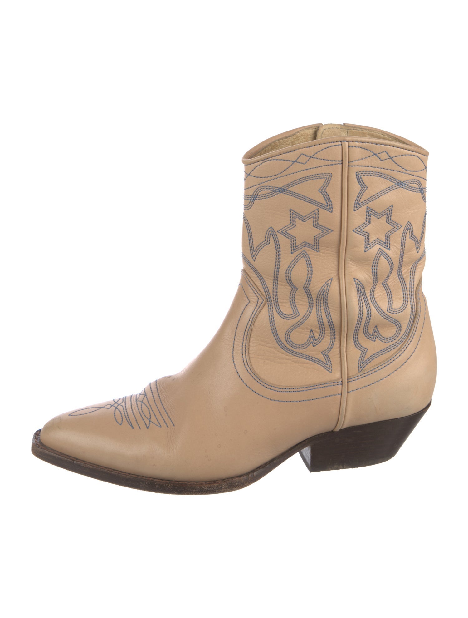 Sandro Leather Patterned Western Boots