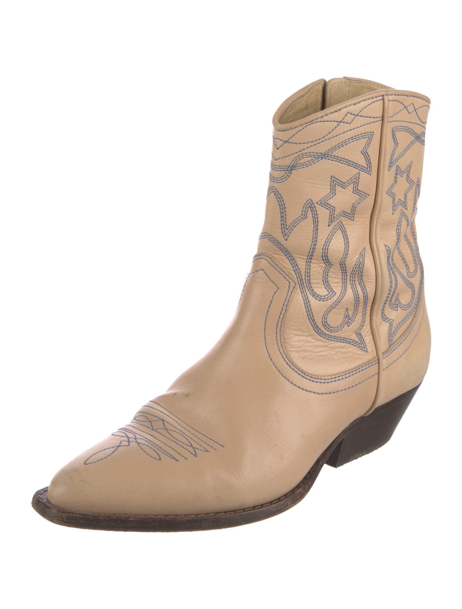 Sandro Leather Patterned Western Boots