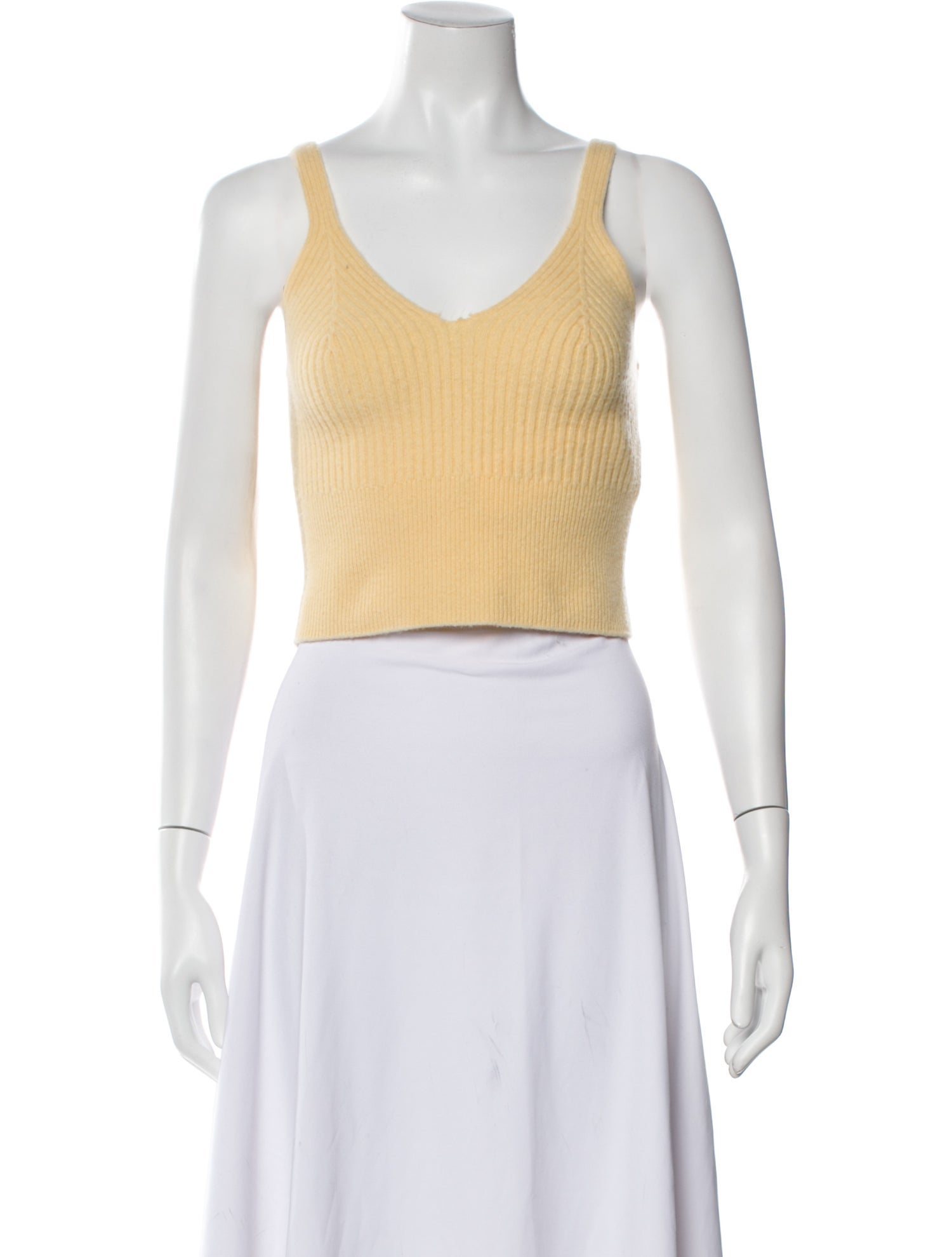 Sandro Wool V-Neck Crop Top