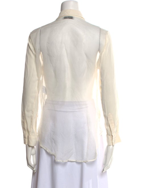 Sandro Silk Long Sleeve Button-Up Top