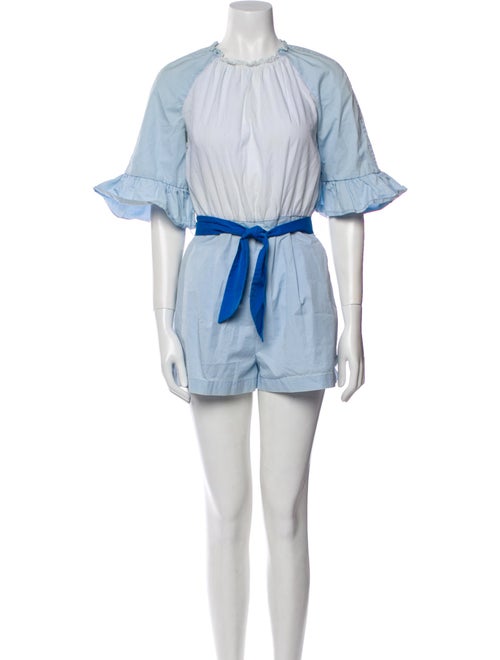 Sandro Colorblock Pattern Crew Neck Romper