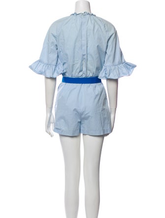 Sandro Colorblock Pattern Crew Neck Romper