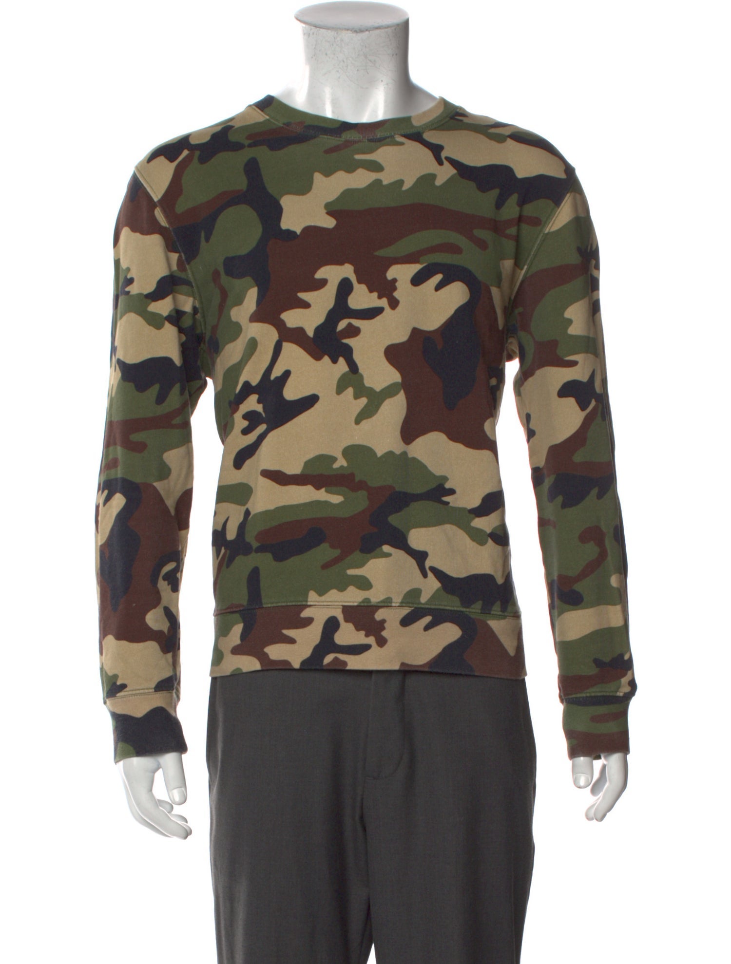 Sandro Camouflage Print Crew Neck Sweatshirt