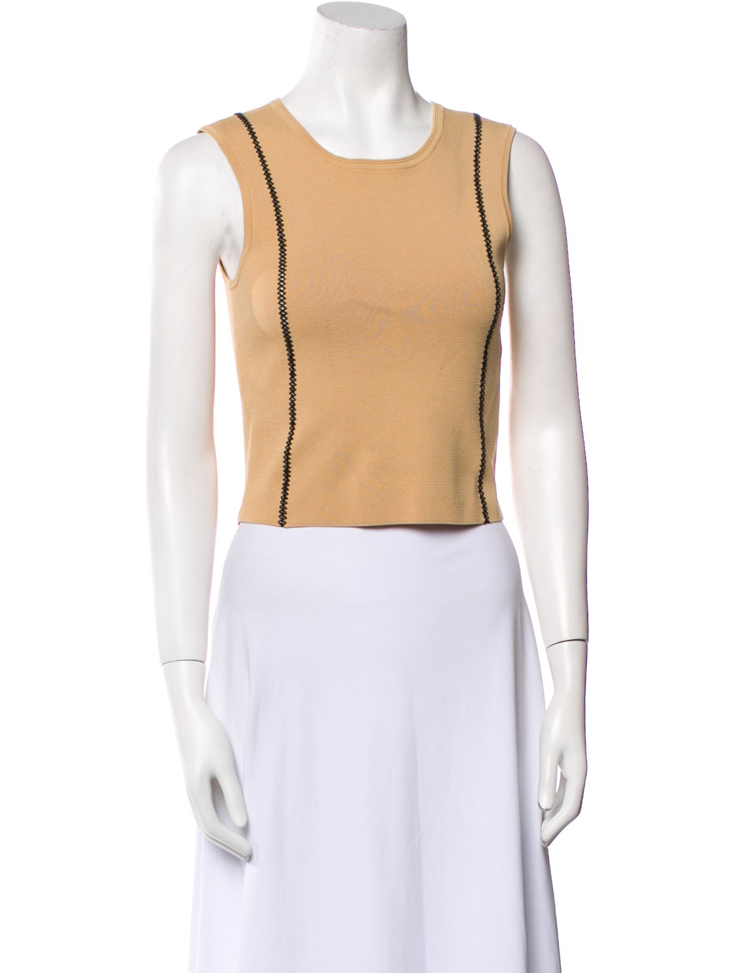 Sandro Scoop Neck Sleeveless Crop Top
