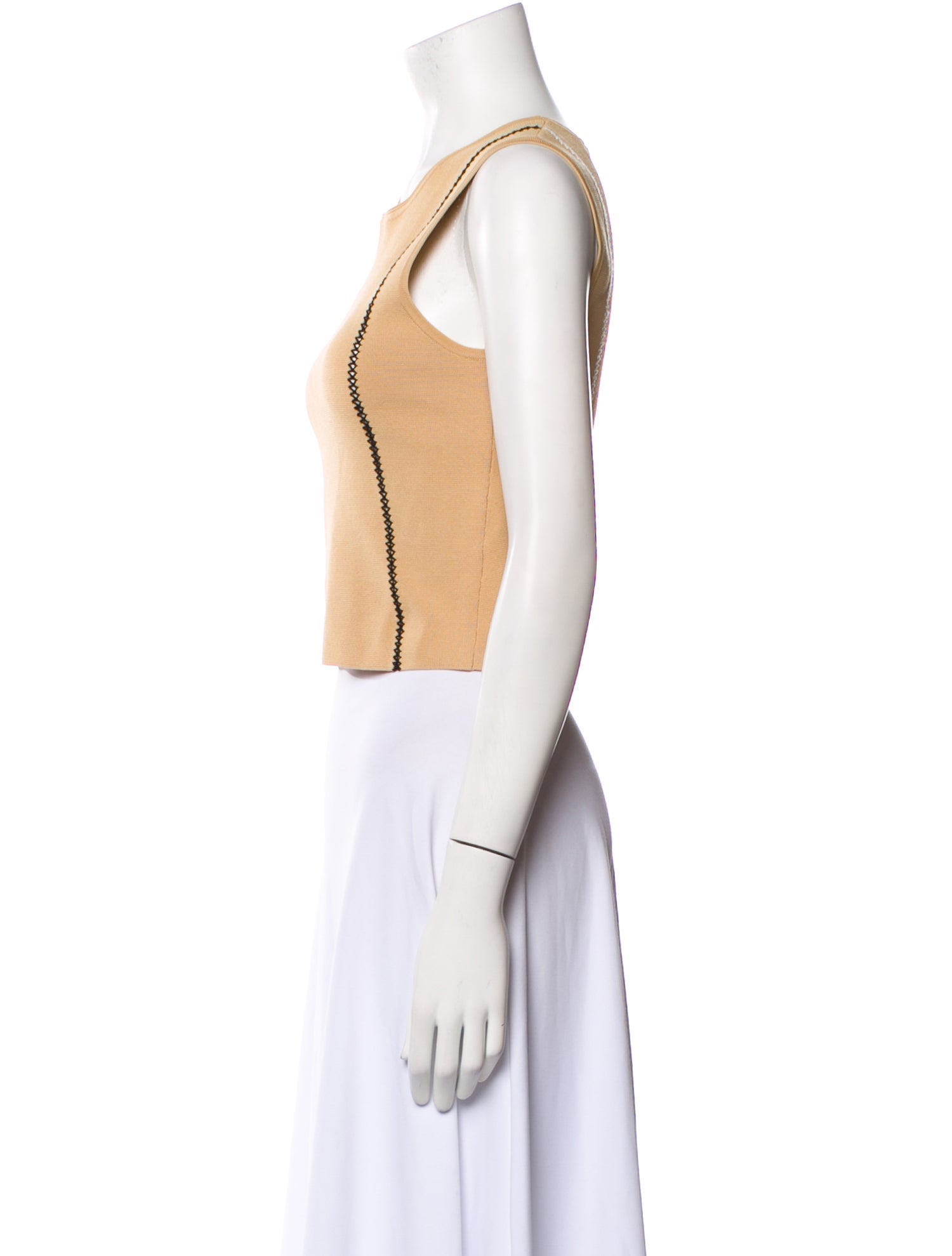 Sandro Scoop Neck Sleeveless Crop Top