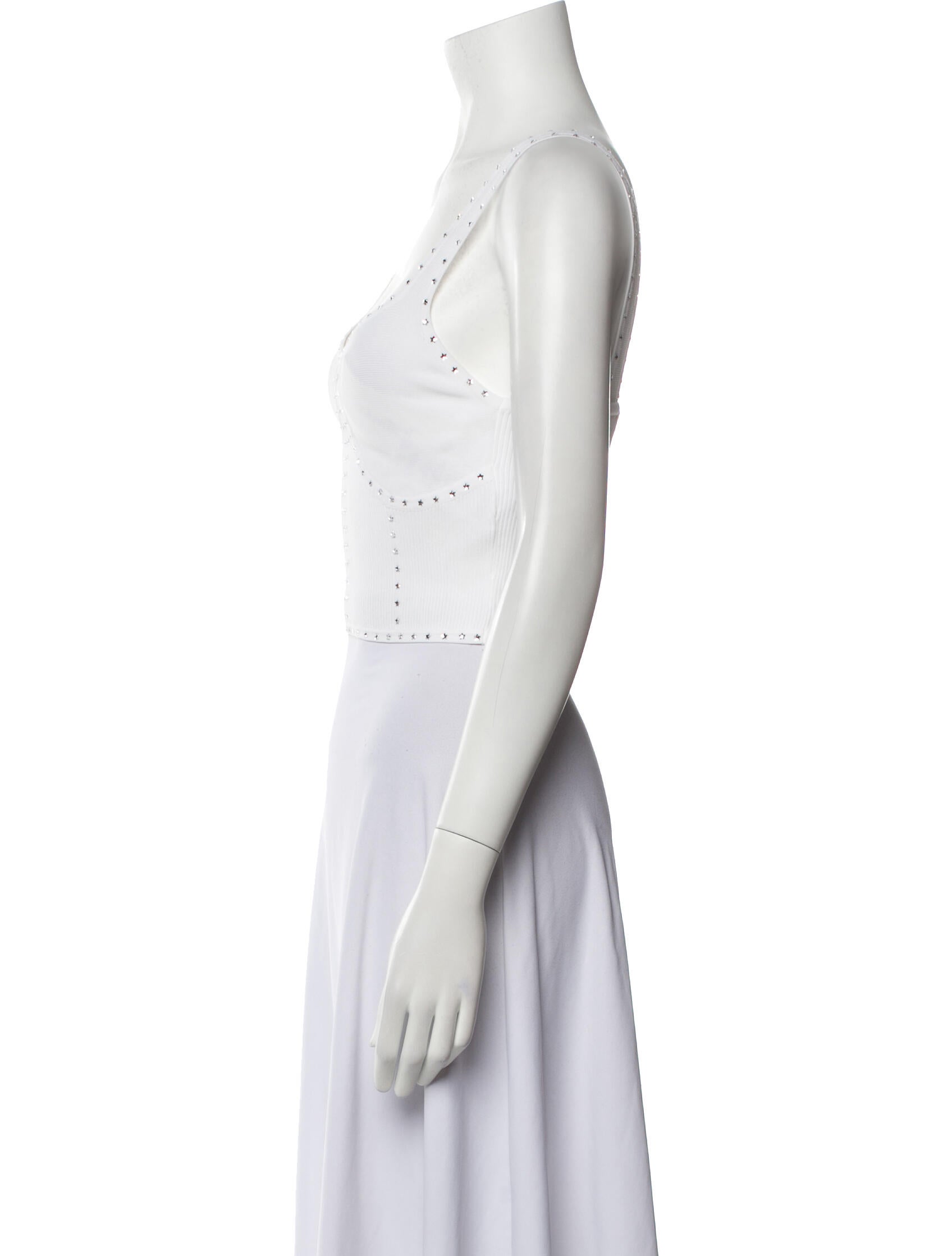 Sandro Square Neckline Sleeveless Crop Top