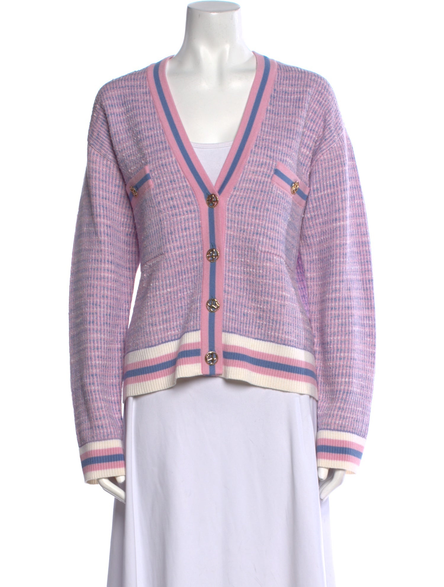 Sandro Printed V-Neck Sweater