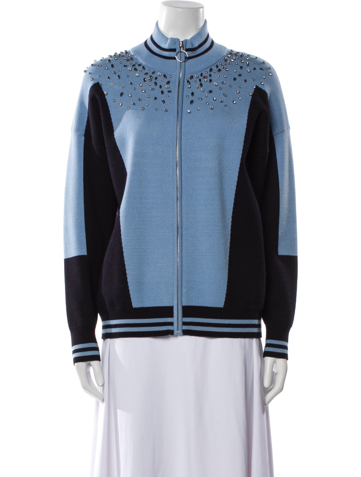 Sandro Colorblock Pattern Bomber Jacket