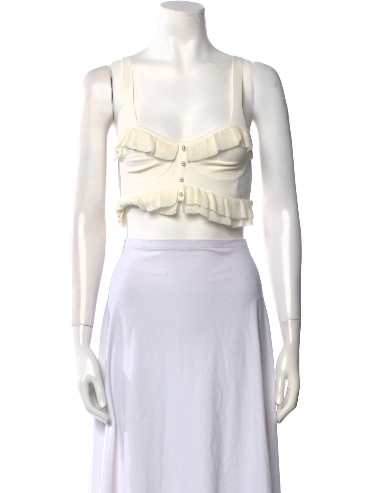Sandro Square Neckline Sleeveless Crop Top