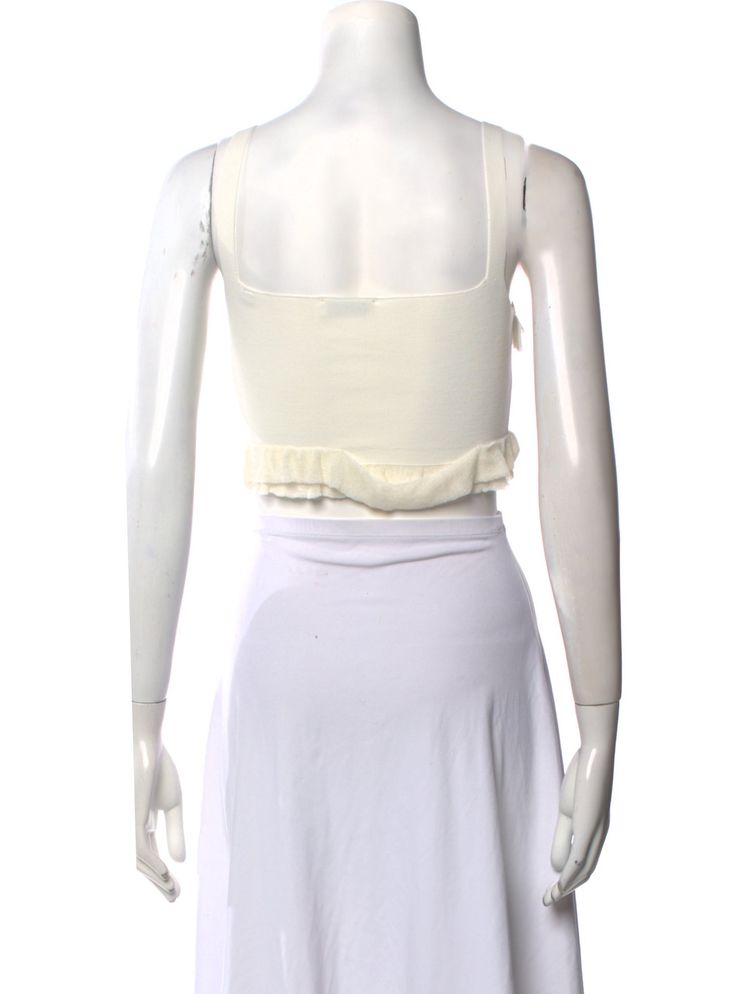 Sandro Square Neckline Sleeveless Crop Top