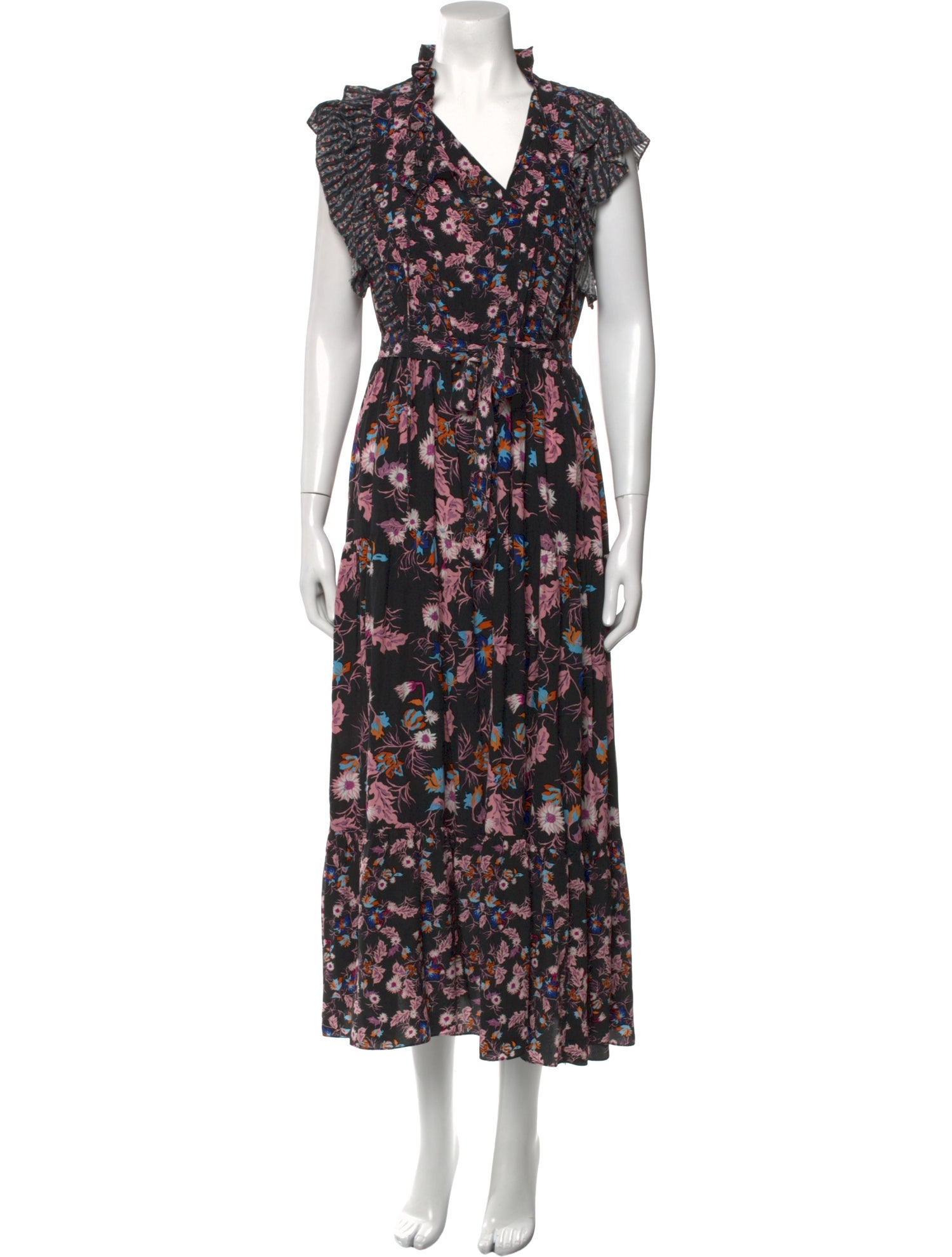 Sandro Floral Print Long Dress