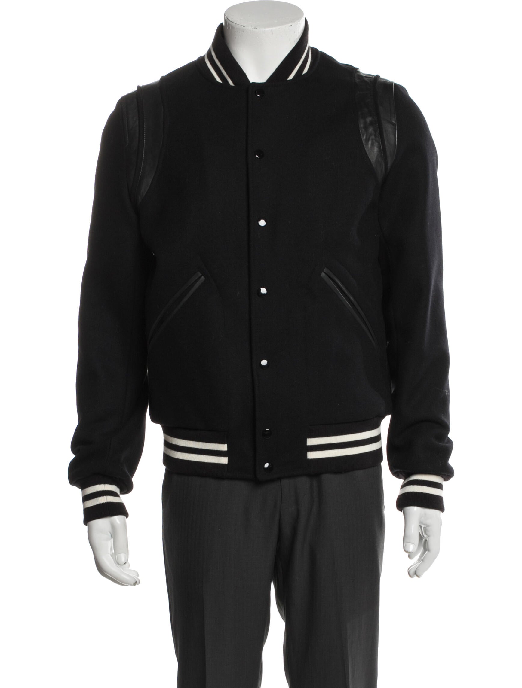 Sandro Wool Striped Varsity Jacket