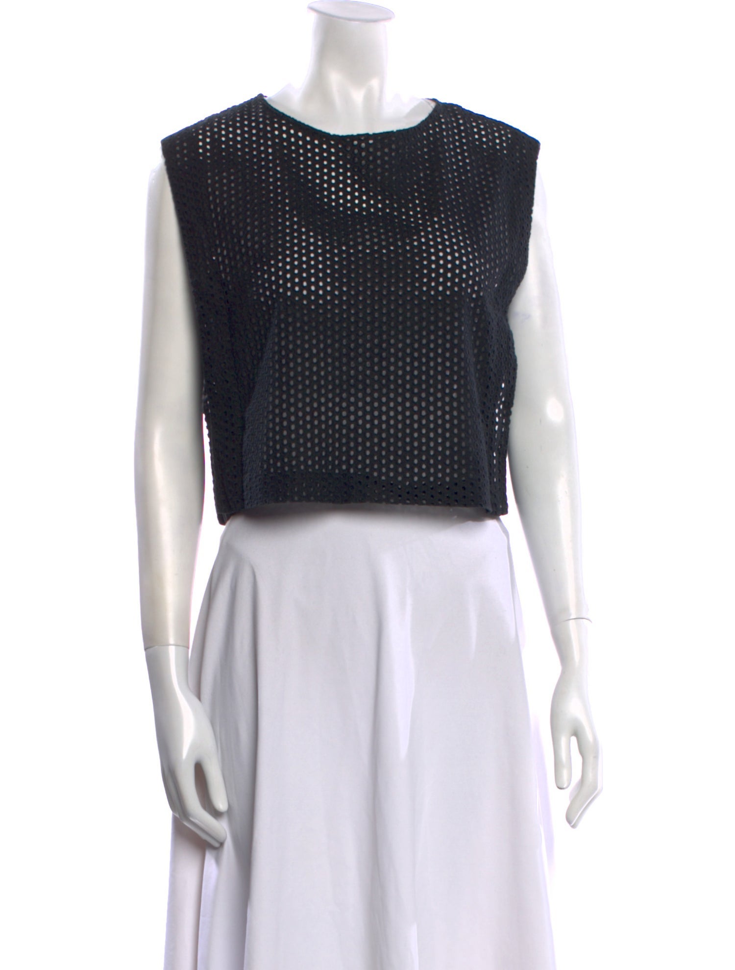 Sandro Bateau Neckline Short Sleeve Crop Top